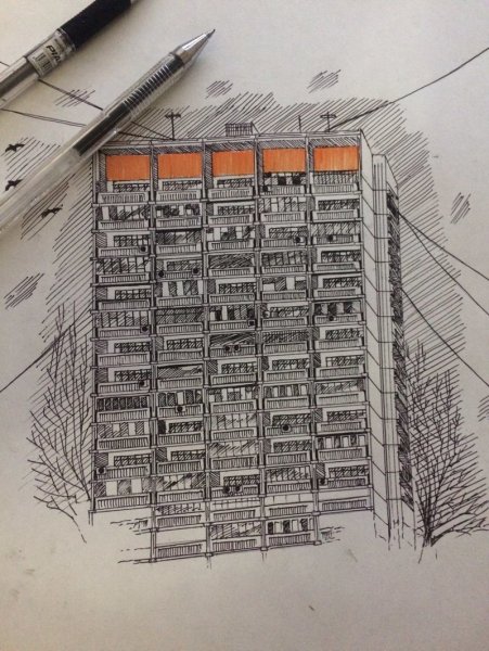 Многоэтажка живопись