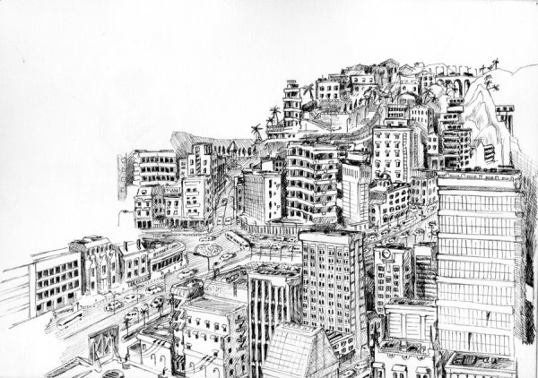 Эскиз города сверху