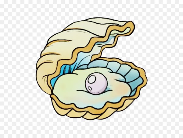 Ракушка с жемчужиной мультяшная