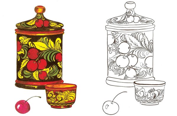 Предмет быта с хохломской росписью