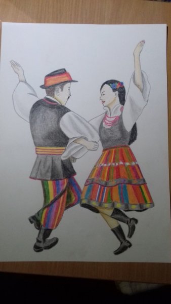 Народные танцы карандашом