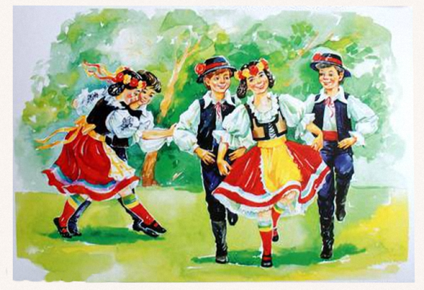 Раскраска мазурка танец