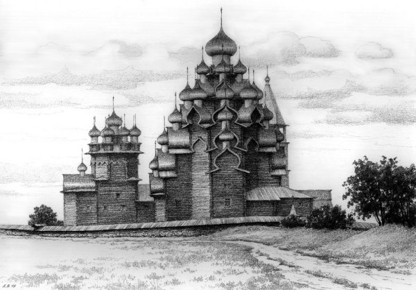 Многоглавая Преображенская Церковь погоста Кижи