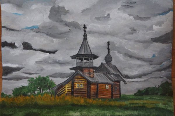 Кижи рисунок детский