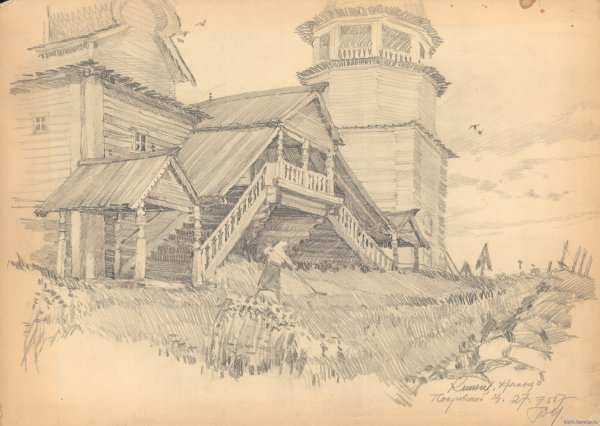 Акварель Карелия Кижи