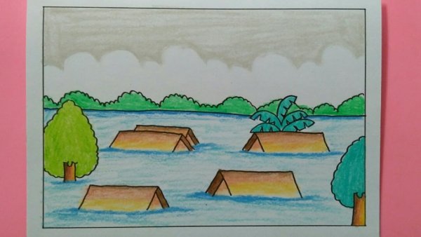 Рисунки наводнение детские