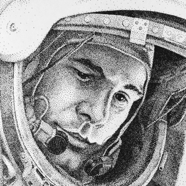 Юрий Гагарин портрет рисунок