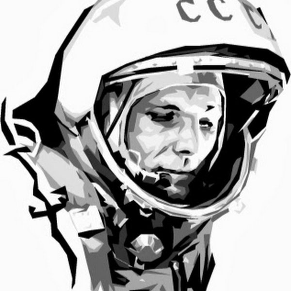 Портрет Гагарина раскраска