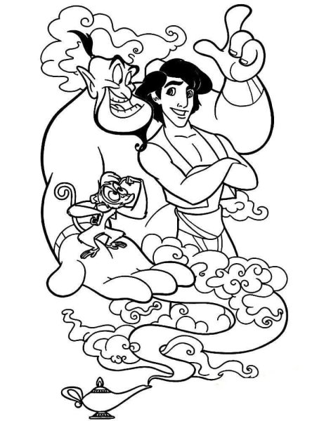 Раскраска принц алладин