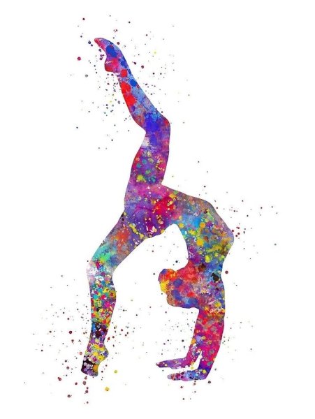 Цветные силуэты акробатика