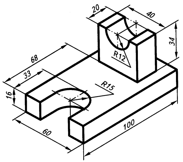 Аксонометрическая проекция детали опора