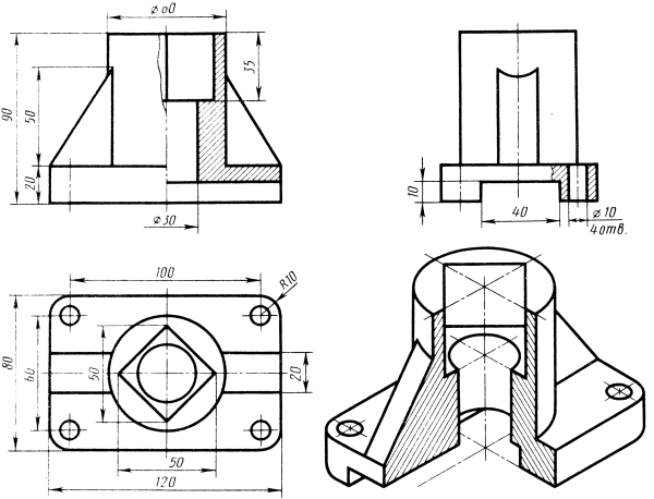 Корпус вид сбоку Инженерная Графика