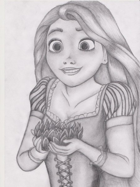 Срисовки Дисней Рапунцель