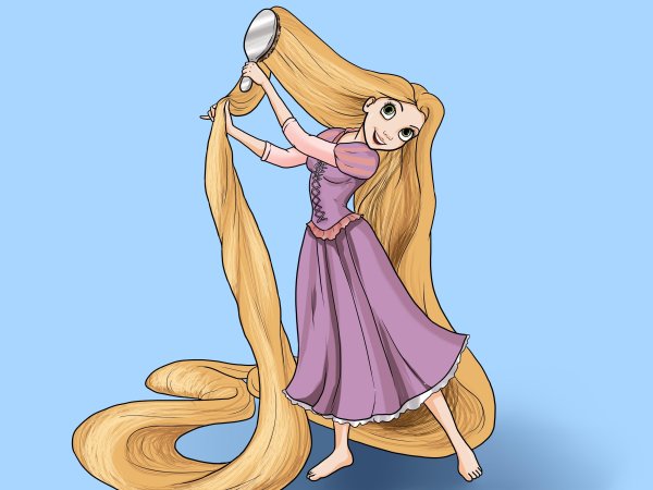 Рапунцель расчесывается