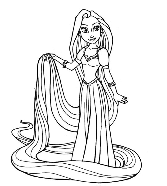 Принцесса Рапунцель карандашом