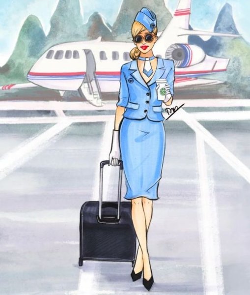 Нарисовать стюардессу