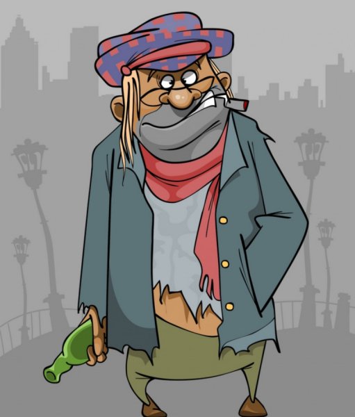 Мультяшный бомжик