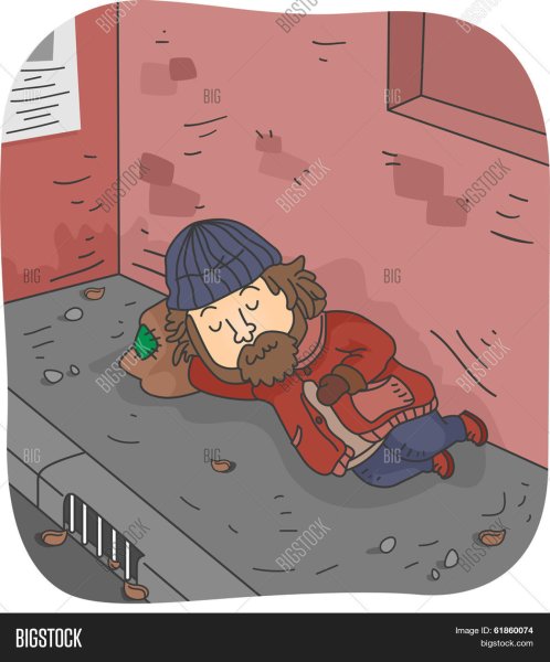 Бомж рисунок