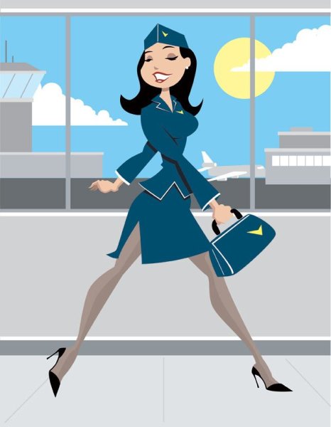 Стюардесса иллюстрация