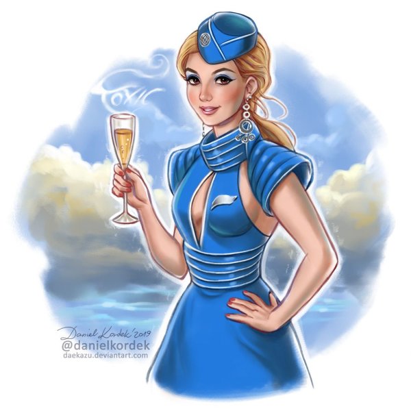 Рисунки стюардессы для срисовки