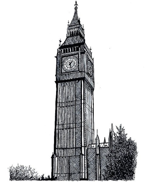 Биг Бен в Лондоне скетч