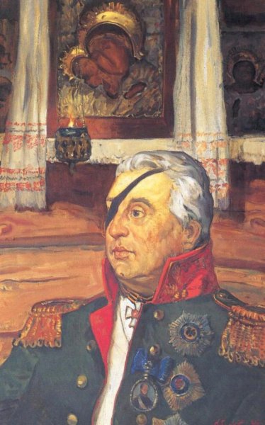 Михаил Илларионович Кутузов портрет черно белый