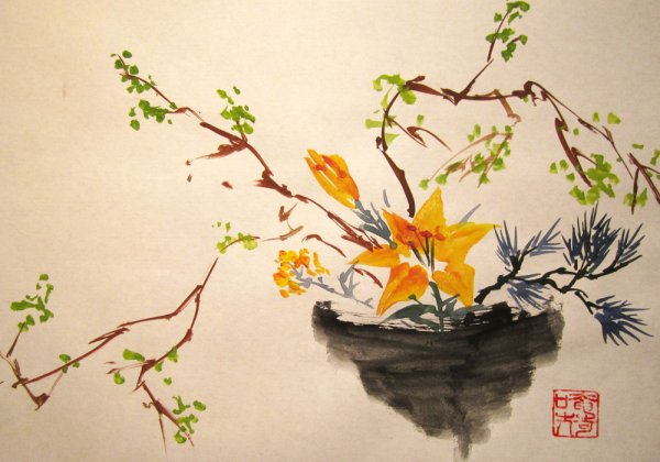 Икебана вышивка