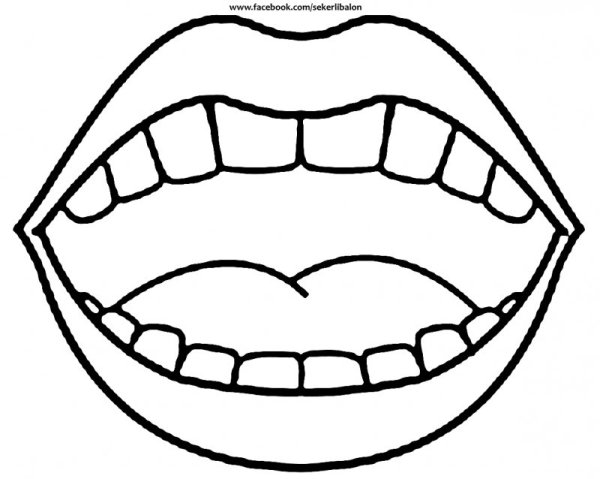 Рот раскраска для детей