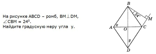 Градусная мера углов ромба