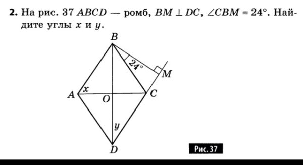 Вершина угла ромба