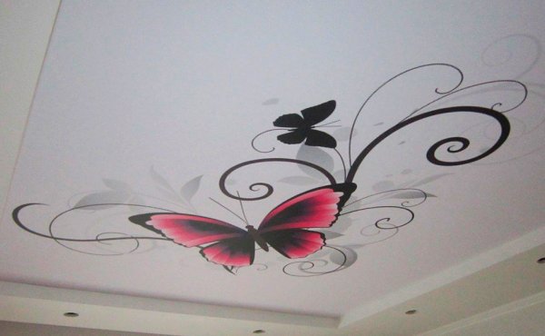 Аэрография на натяжном потолке