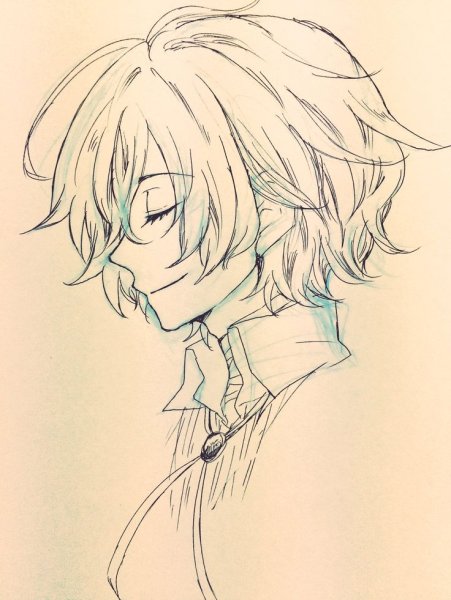 Дадзай Осаму рисунок