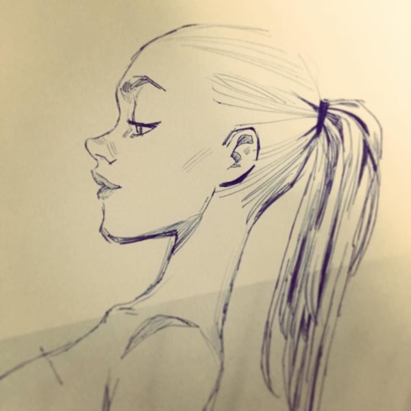 Рисование лица сбоку