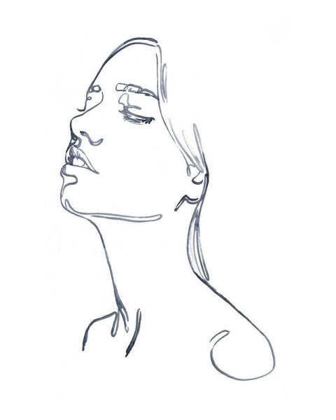 Набросок женского лица в профиль