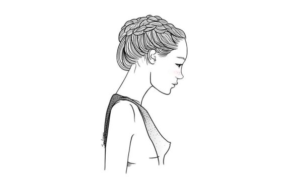 Нарисовать девушку боком