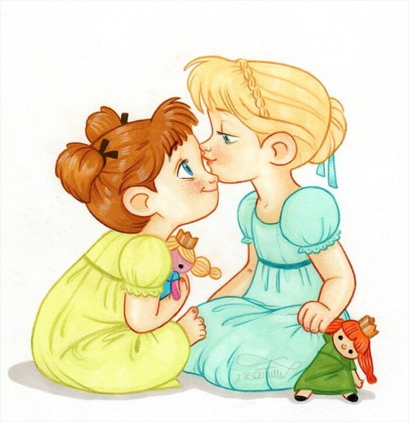 Подруги иллюстрация