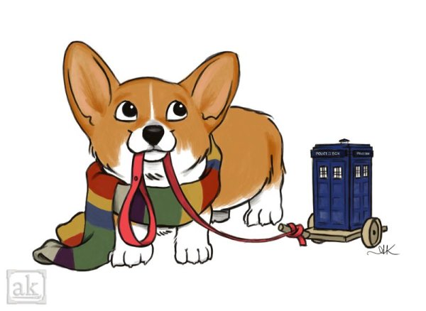 Прикольный корги мультяшный