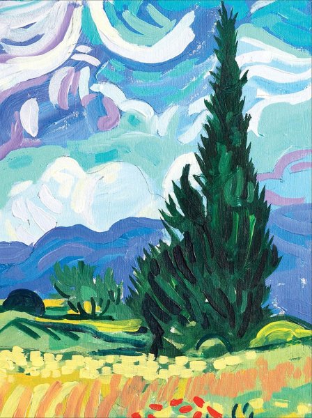 Стилизация пейзаж Ван Гог