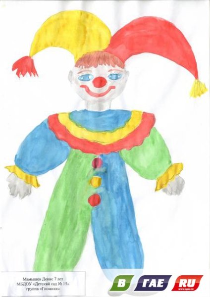 Клоун в цирке рисунок