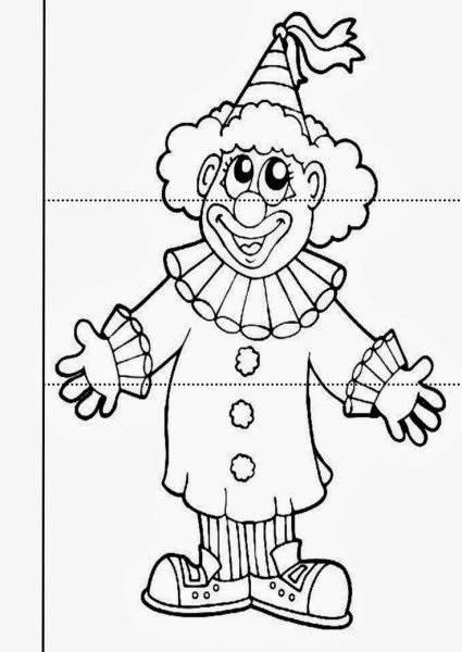 Клоун раскраска