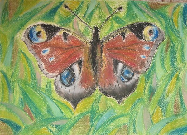 Пейзаж пастелью сухой