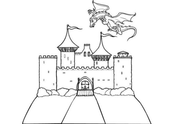 Средневековый замок рисунок