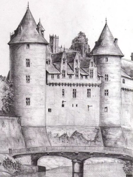 Замок в романском стиле рисунок