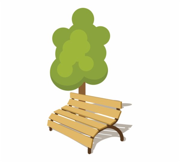 Скамейка мультяшное