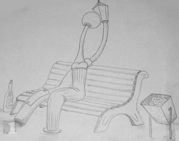 Зарисовка скамейки