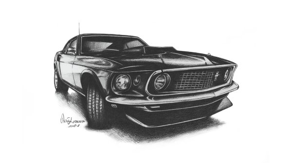 Форд Мустанг 2019 скетч
