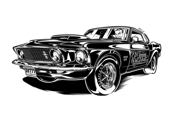 Ford Mustang 1969 рисунок