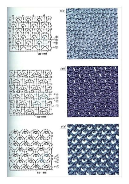 Ажурные узоры крючком со схемами простые и красивые