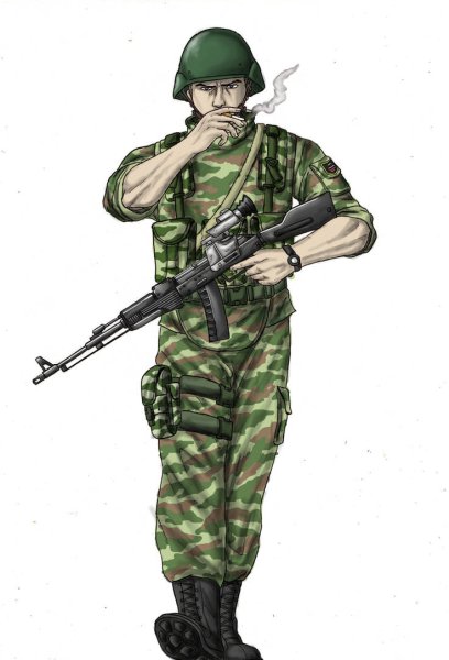 Солдат с Калашниковым арт