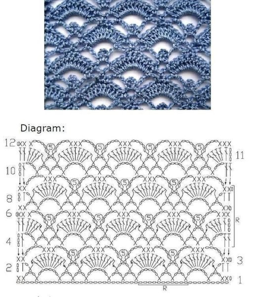 Красивый ажурный узор крючком